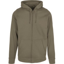 Sweat zippé à capuche manches droites, NO LABEL, 270 g/m² 