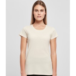 T-shirt femme col rond coupe ajustée en coton, NO LABEL, 140 g/m²