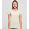 T-shirt femme col rond coupe ajustée en coton, NO LABEL, 140 g/m²