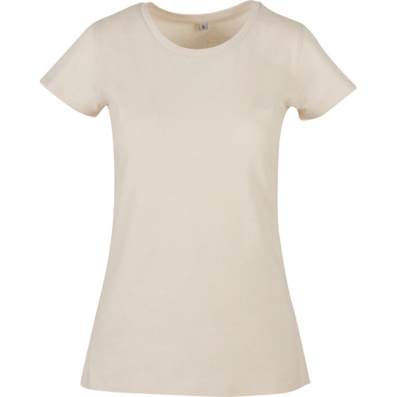 T-shirt femme col rond coupe ajustée en coton, NO LABEL, 140 g/m²