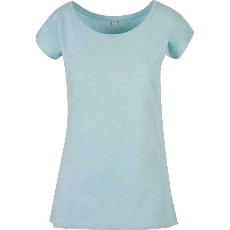 T-shirt femme col large coupe ajustée en coton, NO LABEL, 140 g/m²
