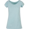 T-shirt femme col large coupe ajustée en coton, NO LABEL, 140 g/m²