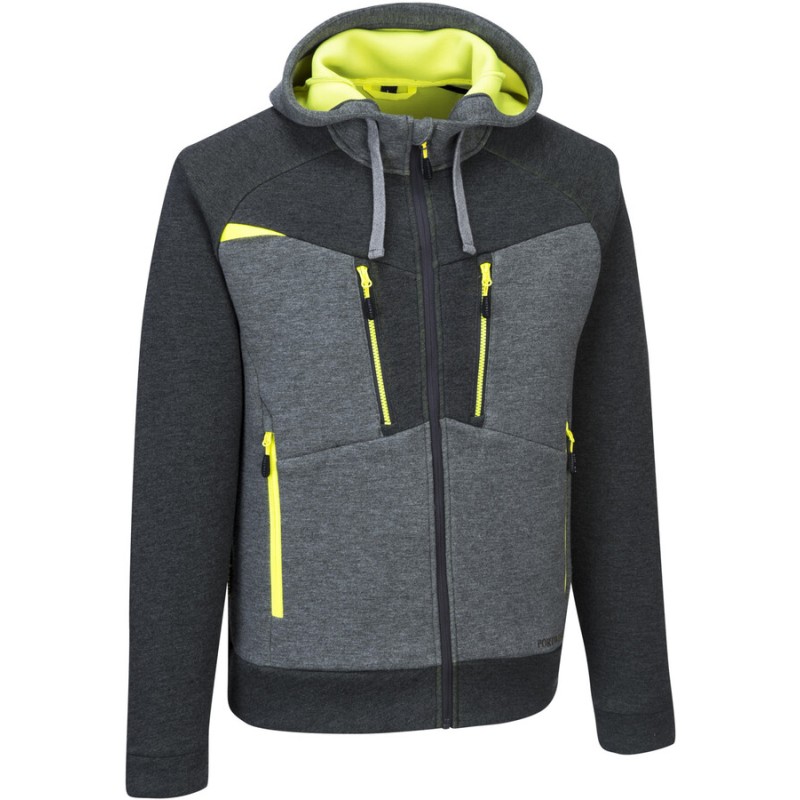 Sweat à capuche zippé DX4 doublé innovant et technique, 6 poches