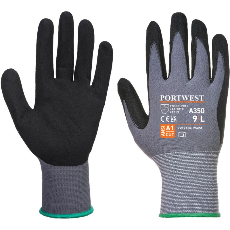 Gants Dermiflex préhension et grip enduit sableux résistant sur la paume