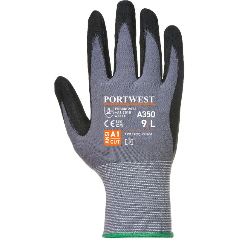 Gants Dermiflex préhension et grip enduit sableux résistant sur la paume