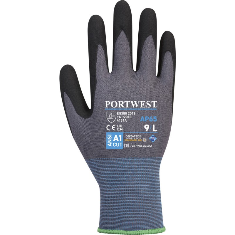 Gants en polyester recyclé enduit mousse nitrile, dextérité maximum