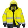  Blouson bomber 3-en-1 Haute Visibilité imperméable et chaud, 8 poches