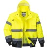  Blouson bomber 3-en-1 Haute Visibilité imperméable et chaud, 8 poches
