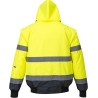  Blouson bomber 3-en-1 Haute Visibilité imperméable et chaud, 8 poches