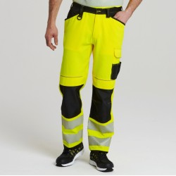 Pantalon de travail Haute Visibilité PW3 robuste et confortable, 10 poches