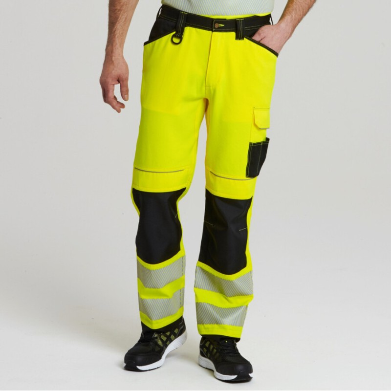Pantalon de travail Haute Visibilité PW3 robuste et confortable, 10 poches