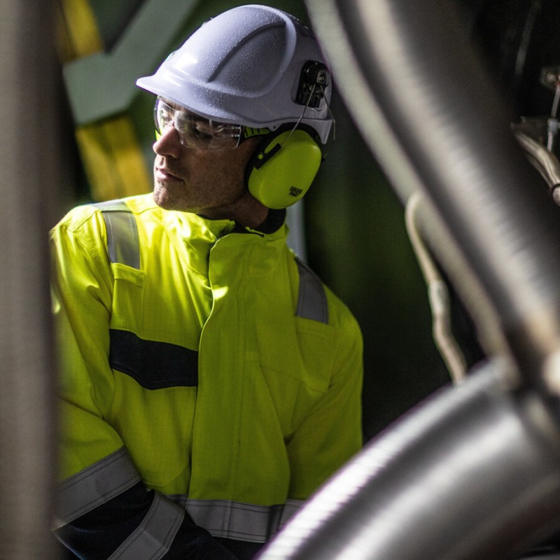 Veste jaune Haute-Visibilité modaflame, protection contre les flammes et arc électrique