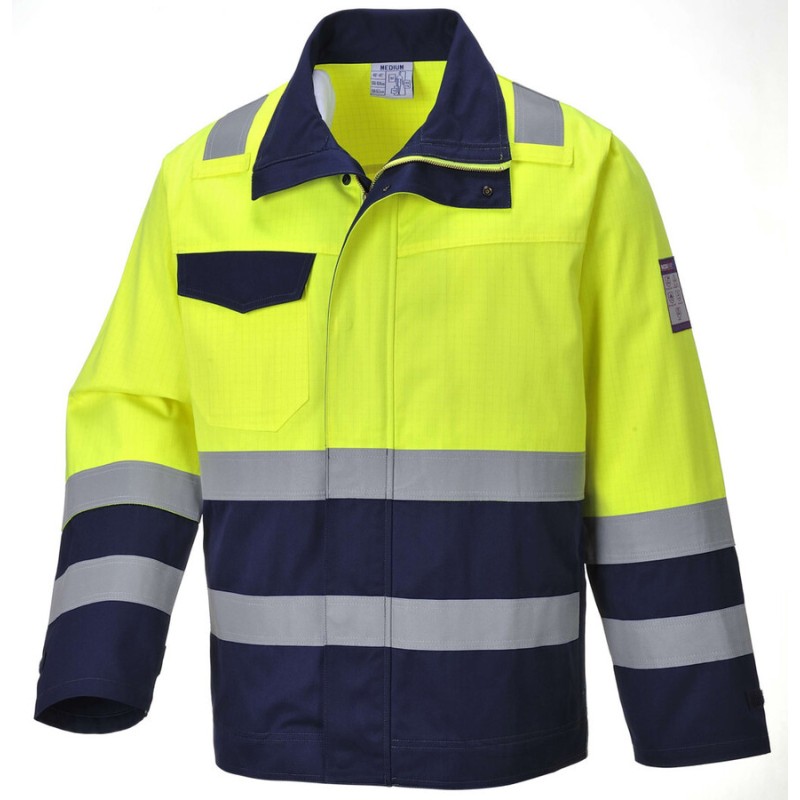 Veste jaune Haute-Visibilité modaflame, protection contre les flammes et arc électrique