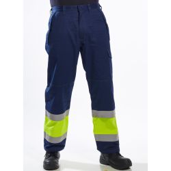 Pantalon jaune Haute-Visibilité modaflame, protection contre les flammes et arc électrique