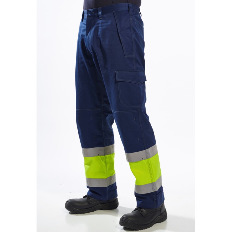 Pantalon jaune Haute-Visibilité modaflame, protection contre les flammes et arc électrique