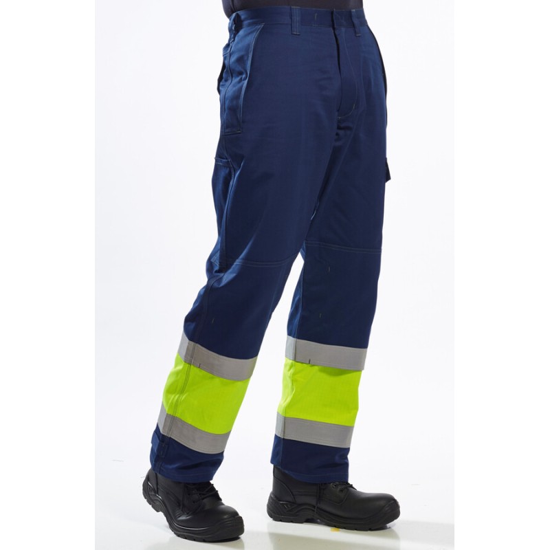 Pantalon jaune Haute-Visibilité modaflame, protection contre les flammes et arc électrique