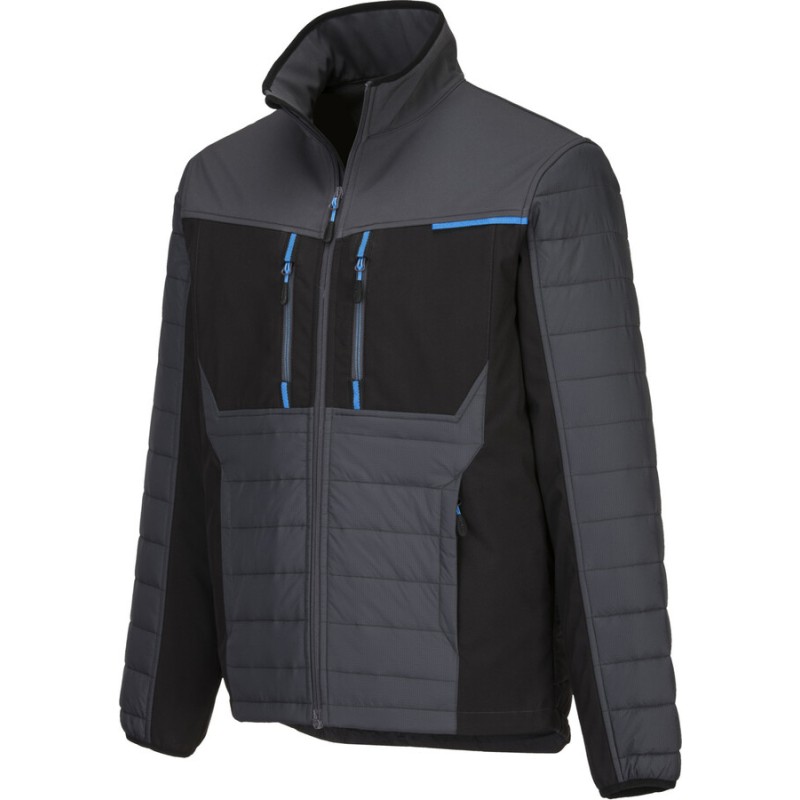 Doudoune bi-matière WX3 respirante, résistante au vent et à l'eau, 6 poches