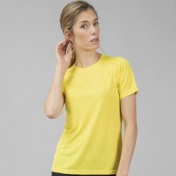 T-shirt sport respirant femme polyester col rond, 140 g/m²