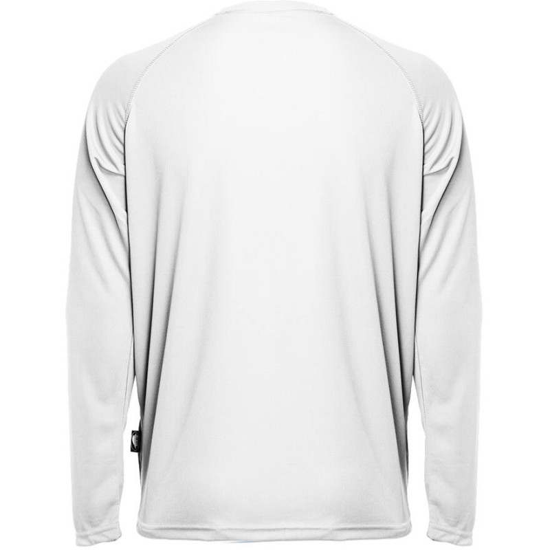 T-shirt sport respirant polyester col rond, manches longues, 140 g/m²