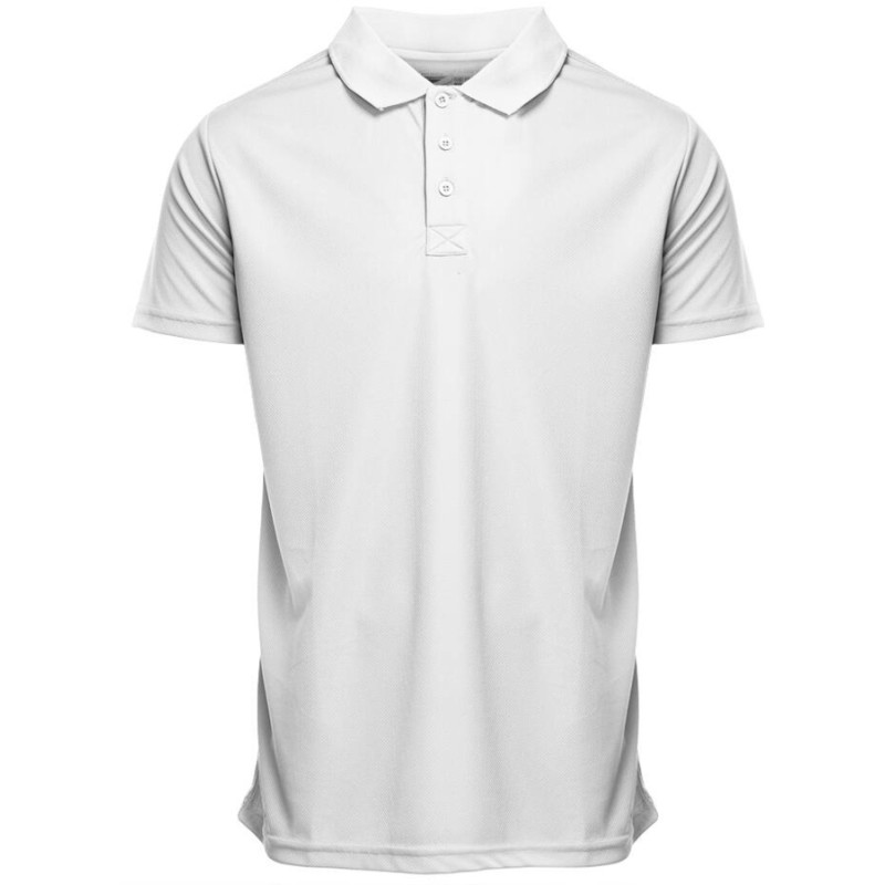 Polo sport respirant homme polyester, manches courtes, 140 g/m²