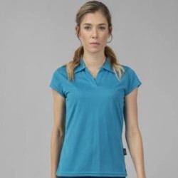 Polo sport respirant femme polyester, manches courtes, 140 g/m²