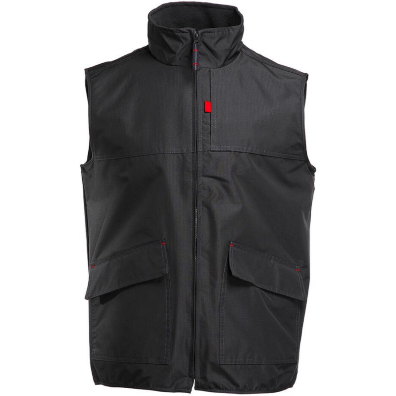 Bodywarmer sans manches doublé polaire, imperméable et solide