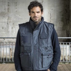 Bodywarmer multi-poches doublé polaire, 230 g/m²