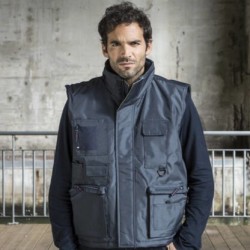 Bodywarmer multi-poches doublé polaire, 230 g/m²