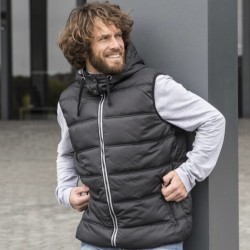 Blouson doudoune homme sans manches et avec capuche