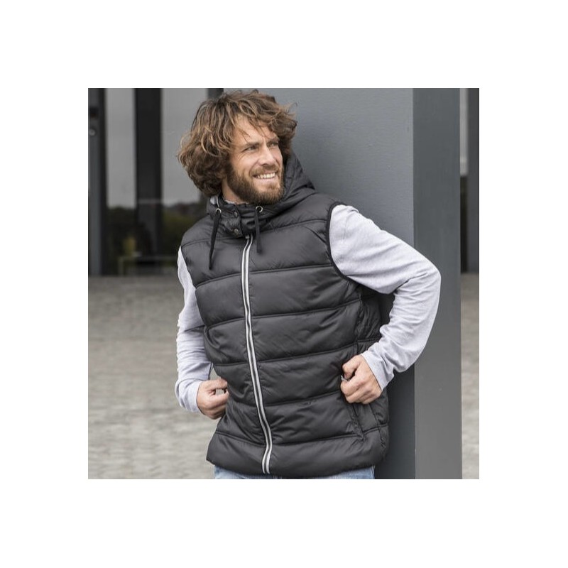 Blouson doudoune homme sans manches et avec capuche