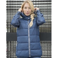 Blouson doudoune femme sans manches et avec capuche