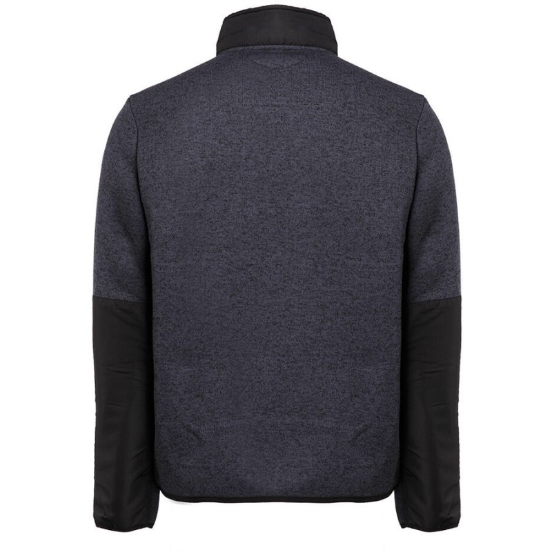 Veste polaire tricotée épaisse doublée sherpa, 3 poches zippées, 450 g/m²