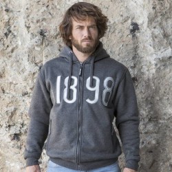 Sweat street hoodie à capuche, zippé et doublé polaire, 550 g/m²