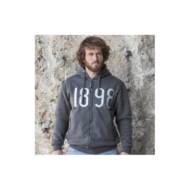 Sweat street hoodie à capuche, zippé et doublé polaire, 550 g/m²