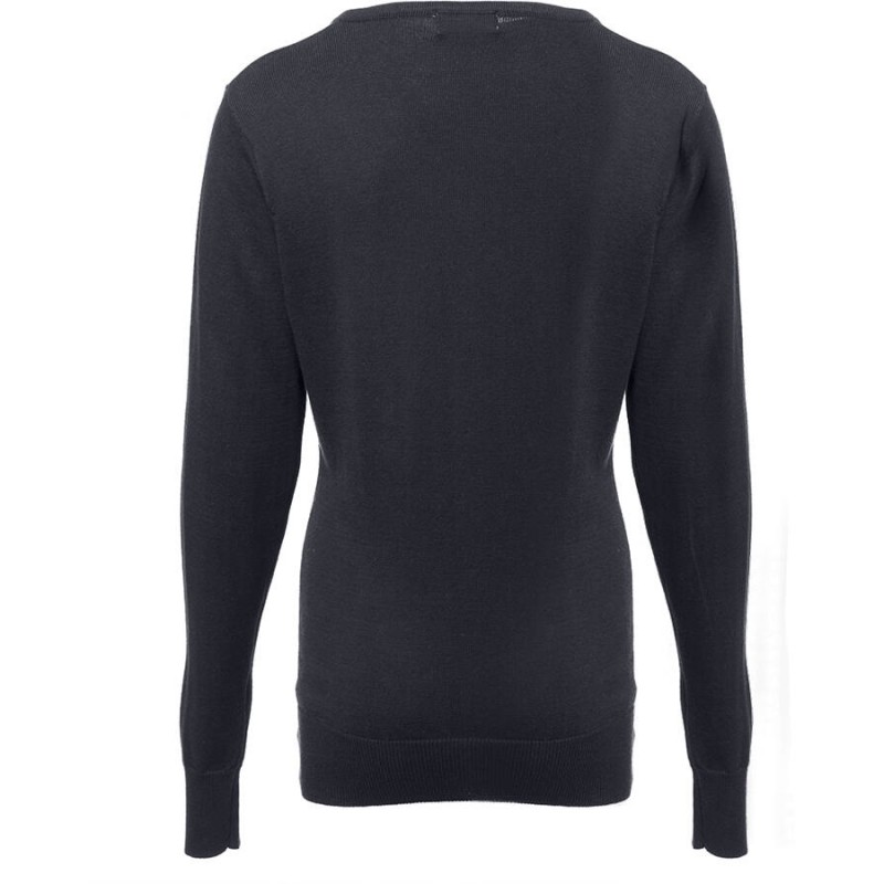 Pull col V femme en coton et acrylique, 270 g/m²