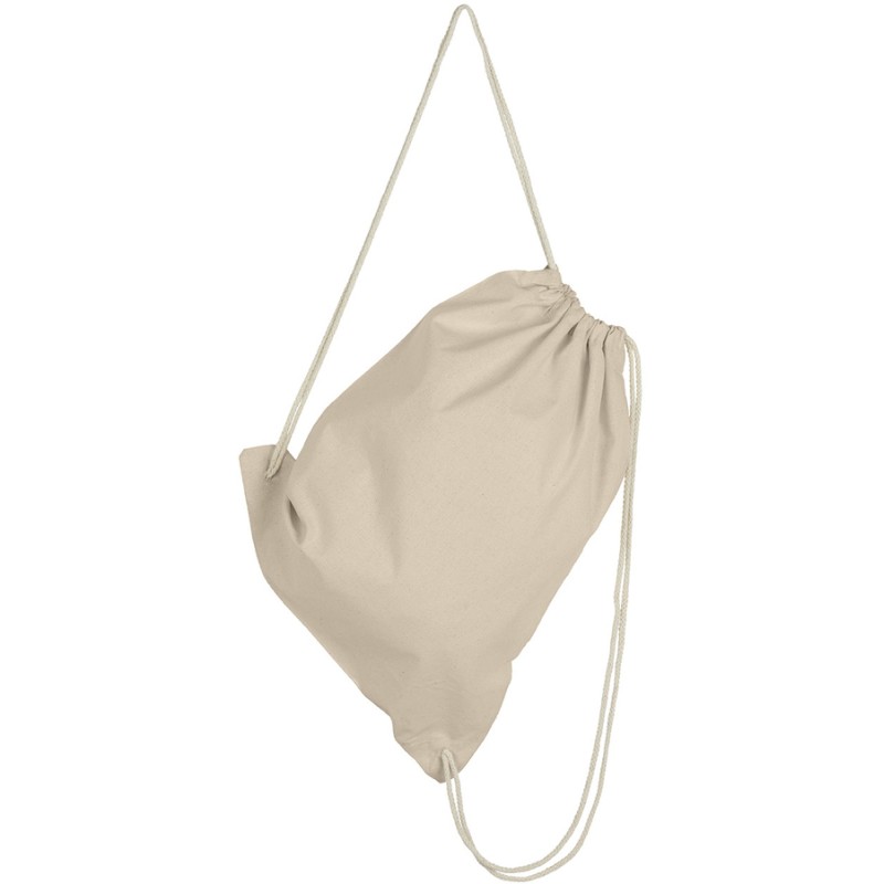 Sac à dos coton avec bretelles en cordon, 140 g/m²