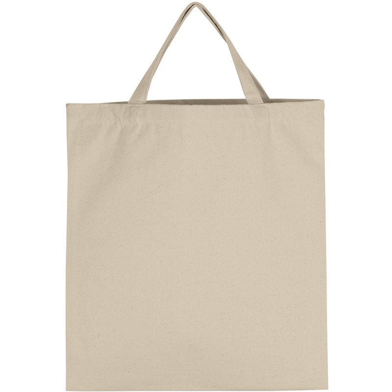 Tote bag en coton canvas, anses courtes, 340 g/m²