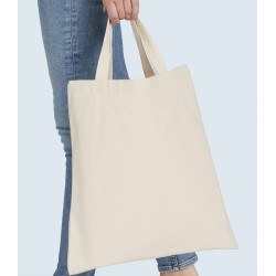 Tote bag en coton canvas, anses courtes, 340 g/m²