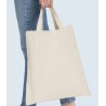 Tote bag en coton canvas, anses courtes, 340 g/m²