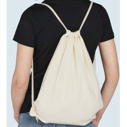 Sac à dos coton bio avec bretelle en cordon, 140 g/m²