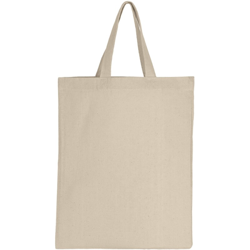 Tote bag en coton, anses courtes, 140 g/m²