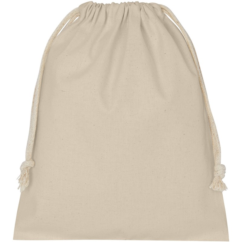 Sac de rangement en coton, fermeture par double cordelette, 140 g/m²