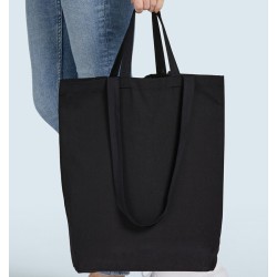 Tote bag en coton à double anses longues et courtes, 140 g/m²