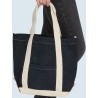 Sac shopping contrasté en coton canvas denim, 280 g/m²