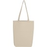 Tote bag avec soufflet en coton canvas, anses longues, 200 g/m²