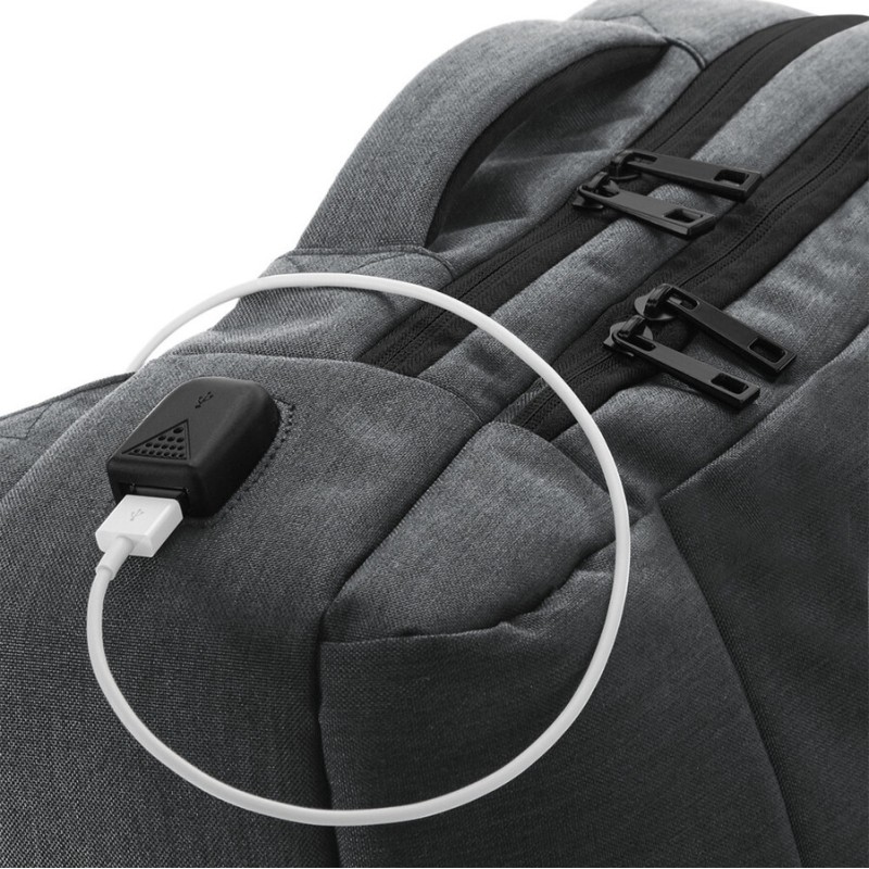 Sac à dos de travail zippé Q-Tech avec port de charge USB