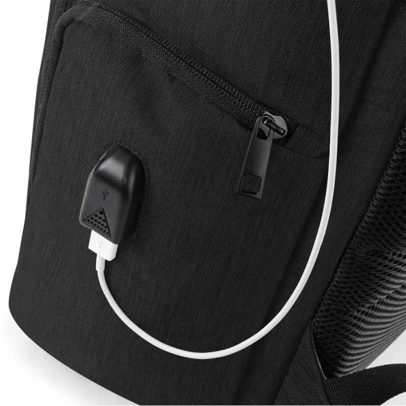 Sac à dos de travail Q-Tech avec port de charge USB, fermeture à rabat