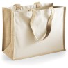 Sac en toile de jute, anses longues en coton canvas