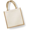 Sac en toile de jute, anses courtes en coton canvas