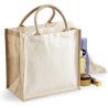 Sac en toile de jute, anses courtes en coton canvas